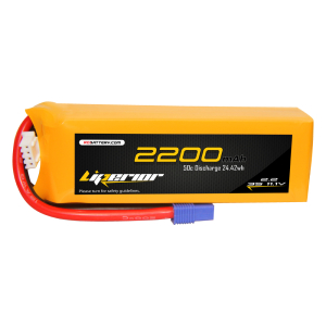Liperior 2200mAh 3S 50C 11.1V Lipo Battery With EC3  Plug