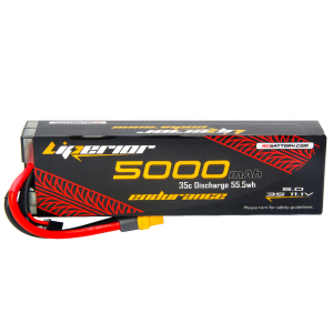 Liperior Endurance 5000mAh 3S 35C 11.1V Hardcase Flat Lipo Battery With XT60 Plug