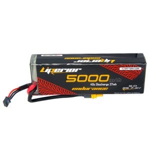Liperior Endurance 5000mAh 2S 40C 7.4V Hardcase Lipo Battery With XT60 Plug