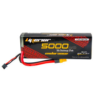 Liperior Endurance 5000mAh 2S 50C 7.4V Hardcase Lipo Battery With XT60 Plug