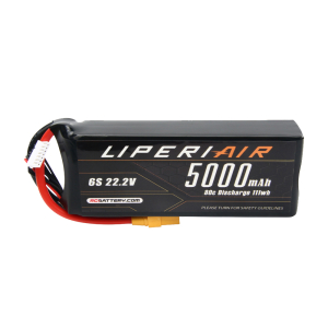 LiperiAir 5000mAh 6S 80C 22.2V Lipo Battery With XT90 Plug