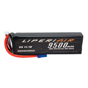 LiperiAir 9500mAh 3S 100C 11.1V Lipo Battery With EC5 Plug